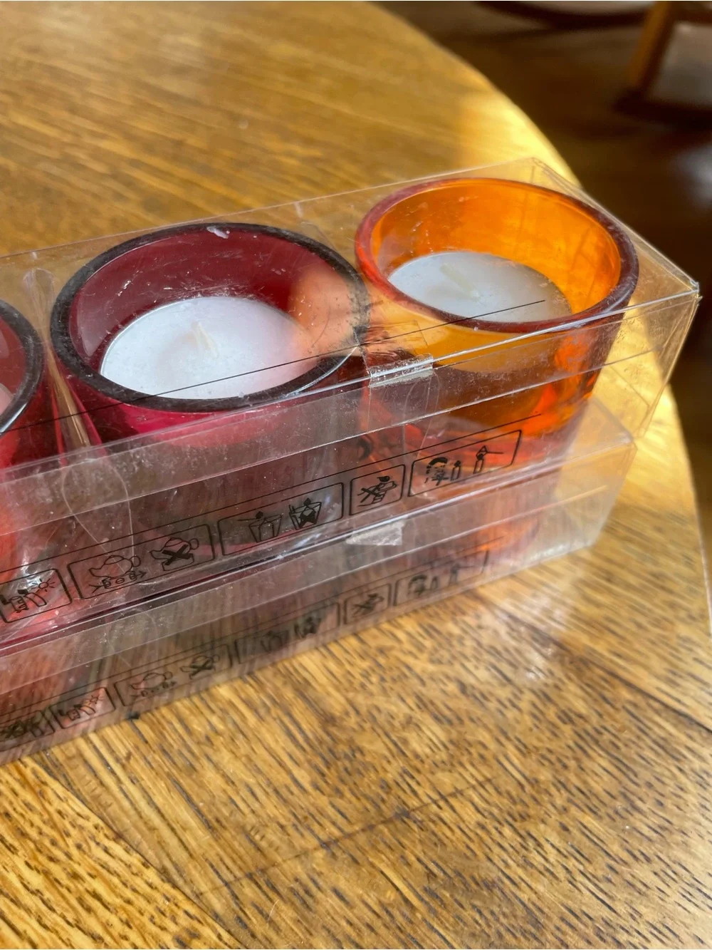 IKEA SKÄMT Pastel Tea Light Candles in Pink, Red and Orange - 8